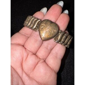 Vintage WW2 Era Co-Star Sterling base Sweet Heart Expandable Bracelet 7"